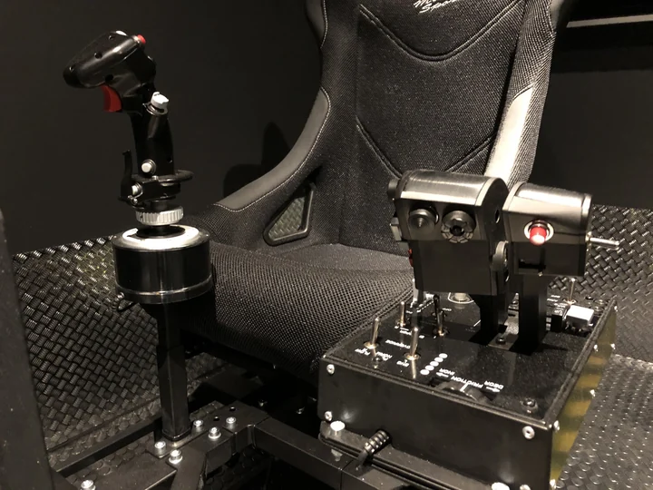 Flight stick and twin-throttle hardware